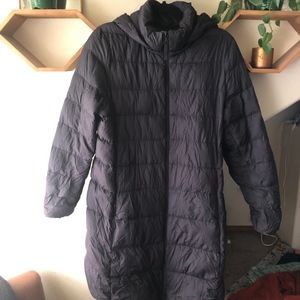 Uniqlo Black Puffer Zip Jacket Long